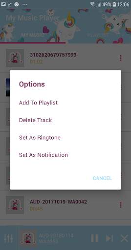 Unicorn Music Player : Unicorn Cute Player Theme screenshot 6