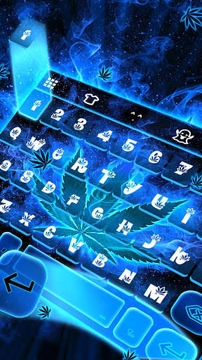 Neon Weed Rasta Keyboard Theme screenshot 1