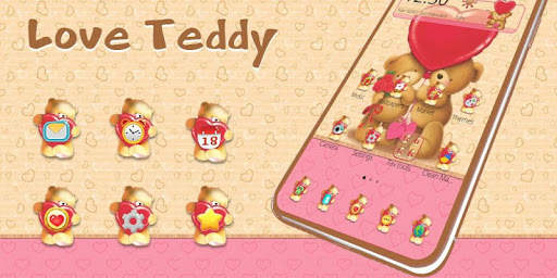 Love Heart Teddy Bear Couple Theme screenshot 4