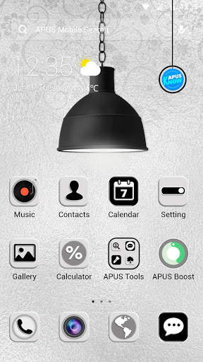 Black & White Light APUS Launcher theme screenshot 1