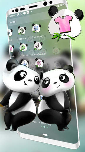 Cute Panda Love Theme Launcher screenshot 3