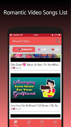 Romantic Video Status for Whatsapp स्क्रीनशॉट 1