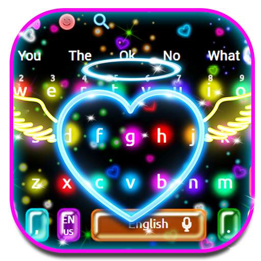 Colorfull Neon Heart Keyboard 10001004