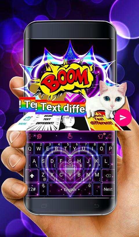 Sparkling Purple Heart Keyboard Theme screenshot 5