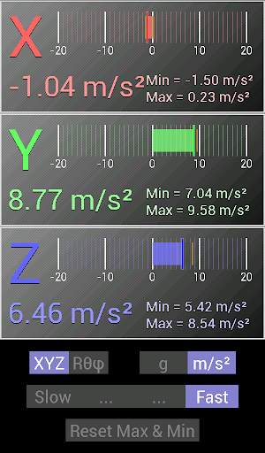Accelerometer Meter 7 تصوير الشاشة