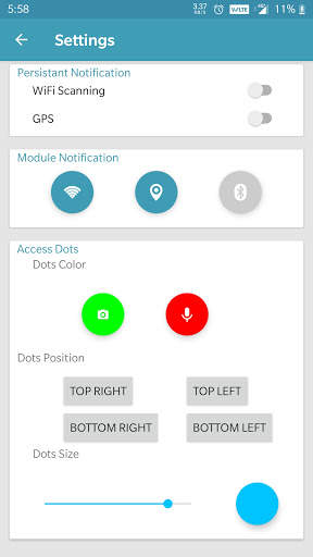 Toggle Track-cam mic Access dots as iOS14/GPS/Wifi screenshot 5
