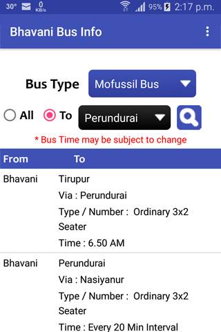Bhavani Bus Info screenshot 8