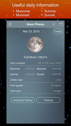Moon Phase Calendar Zodiac screenshot 1