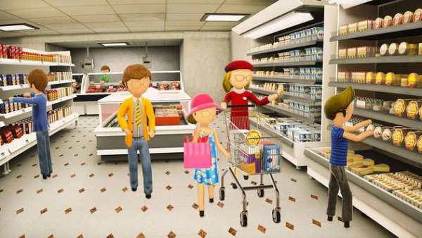 Crazy Stickman Shopping Mall - Supermarket Games screenshot 1