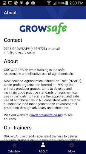 GROWSAFE Knapsack Spray Mix Calculator screenshot 2