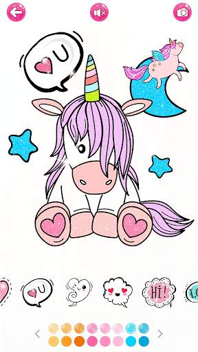 Surprise Dolls Unicorn Glitter Coloring Pages screenshot 5