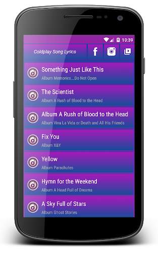 Coldplay Songs Lyrics (Offline) screenshot 2