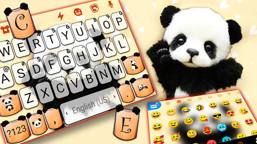 Cute Baby Panda 2 Keyboard Background screenshot 1