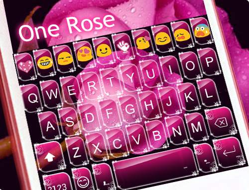 One Rose Emoji Keyboard Theme screenshot 5