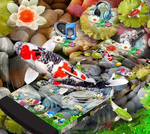 Stone Water Pattern Koi Fish Theme screenshot 3