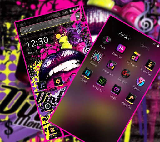 Graffiti Hot Lips Theme screenshot 4