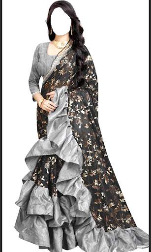 Women Ruffle Saree Photo Suit screenshot 1