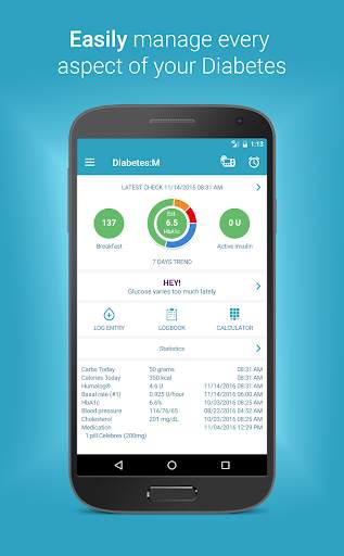 Diabetes:M - Management & Blood Sugar Tracker App screenshot 1