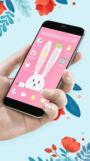 Kawaii Rabbit APUS Launcher theme for free screenshot 1