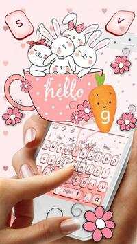 Cute Pink Anime  Bunny Keyboard 2 تصوير الشاشة