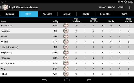 PCGen Character Importer Lite screenshot 14