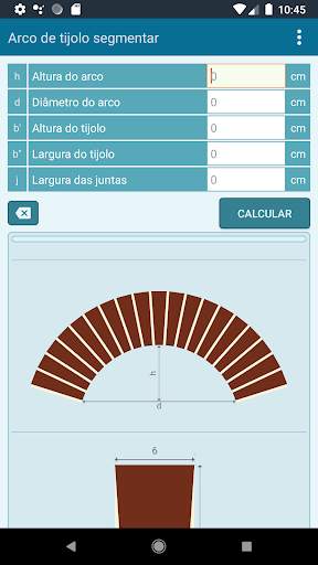 Calculadora de arco de tijolos screenshot 3