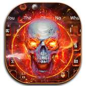 Devil Flaming Skull Keyboard Theme 10001001