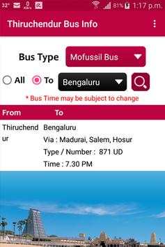 Thiruchendur Bus Info screenshot 2