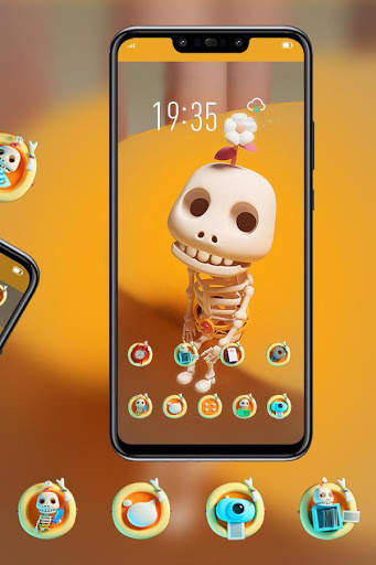 Cartoon Skull With A Flower theme Y21L screenshot 3