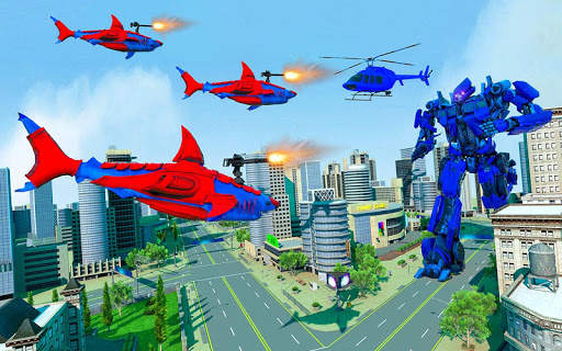 Police Shark Robot Car Transform Simulator screenshot 4