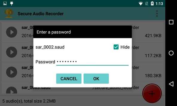 Secure Audio Recorder screenshot 4