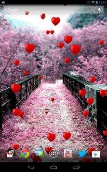 Romantic floating hearts LW screenshot 1