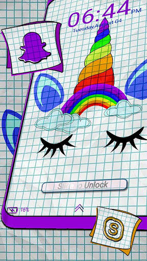 Paper Rainbow Unicorn Theme screenshot 3