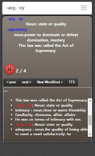 English etymology wordlist screenshot 1