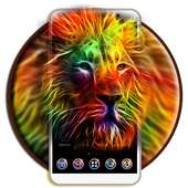 King Fire Lion Theme 2D logo