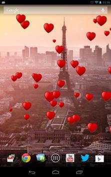 Romantic floating hearts LW screenshot 4