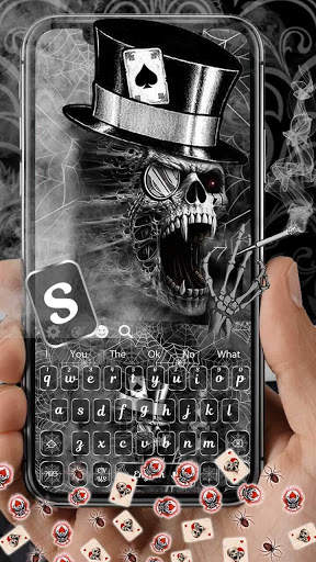 Smoking Web Skull Gravity Keyboard Theme screenshot 2