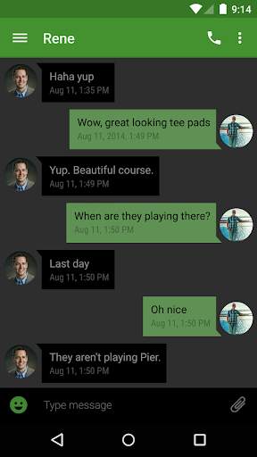 EvolveSMS Theme Green Hang screenshot 2
