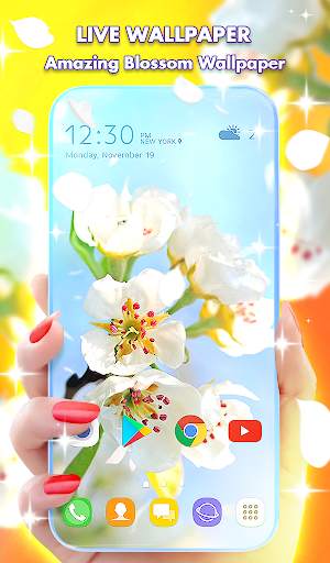 Spring Blossom Live Wallpaper & Animated Keyboard screenshot 1