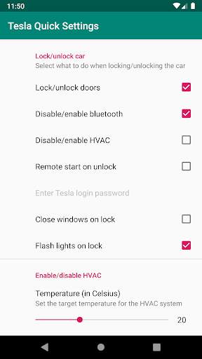 Tesla Quick Settings screenshot 2