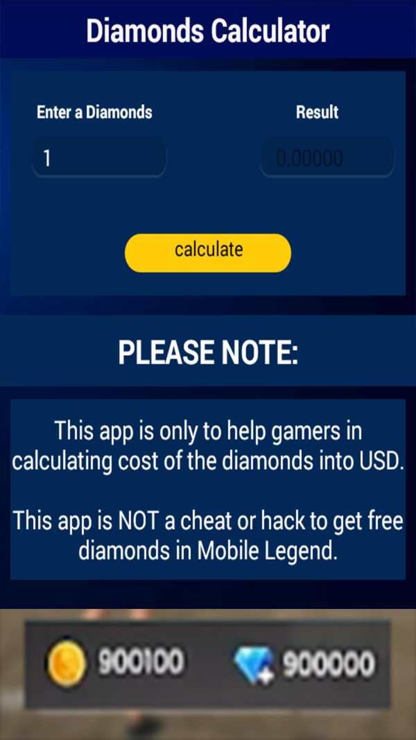 Diamonds Calc for ML : bang bang screenshot 3