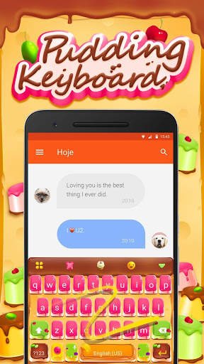 Pudding Emoji Keyboard Theme screenshot 4