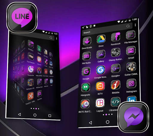 Purple Black Launcher Theme screenshot 3