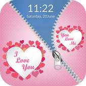 Love Zipper Lock Screen