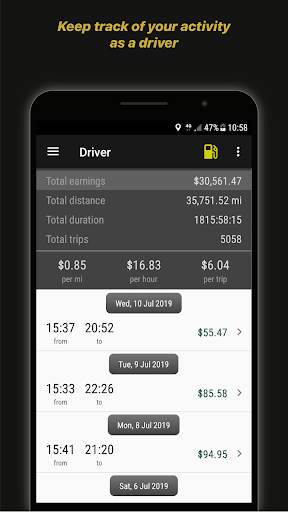 Driver Earnings for Uber स्क्रीनशॉट 1