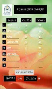 Riphah GPA Calculations screenshot 2