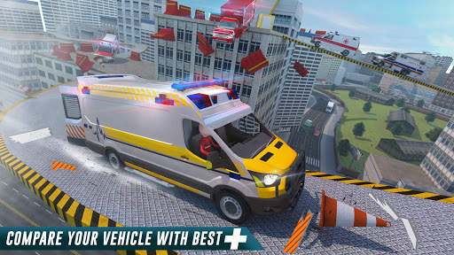 Stickman Ambulance Roof Jumping - Rooftop Stunts screenshot 4