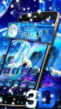 Wolf Galaxy 3D Glass Tech Theme🐺 screenshot 3