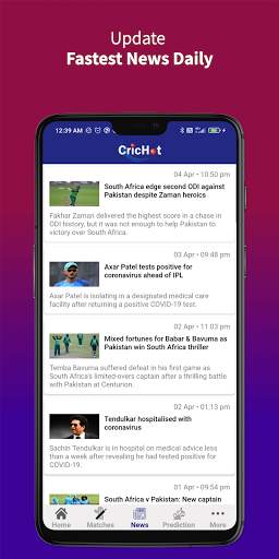 CricHot : Live Cricket Score & News screenshot 4