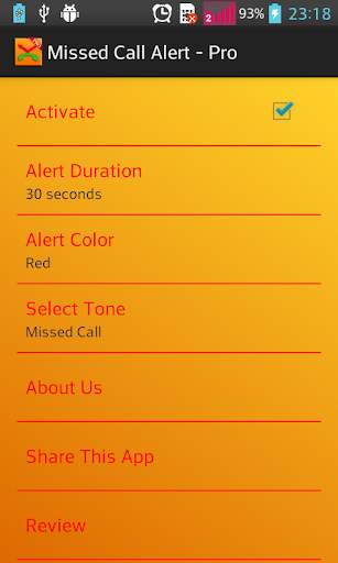 Missed Call Alert / Reminder   screenshot 1